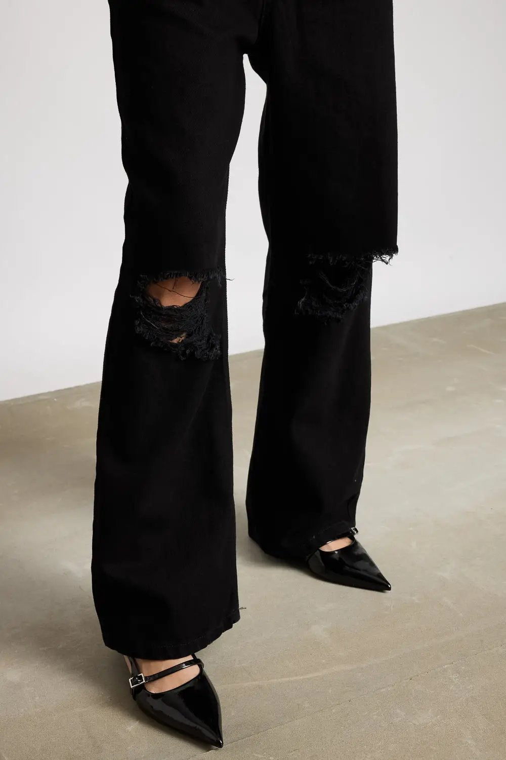 Coal Washed Women's Wide Jeans