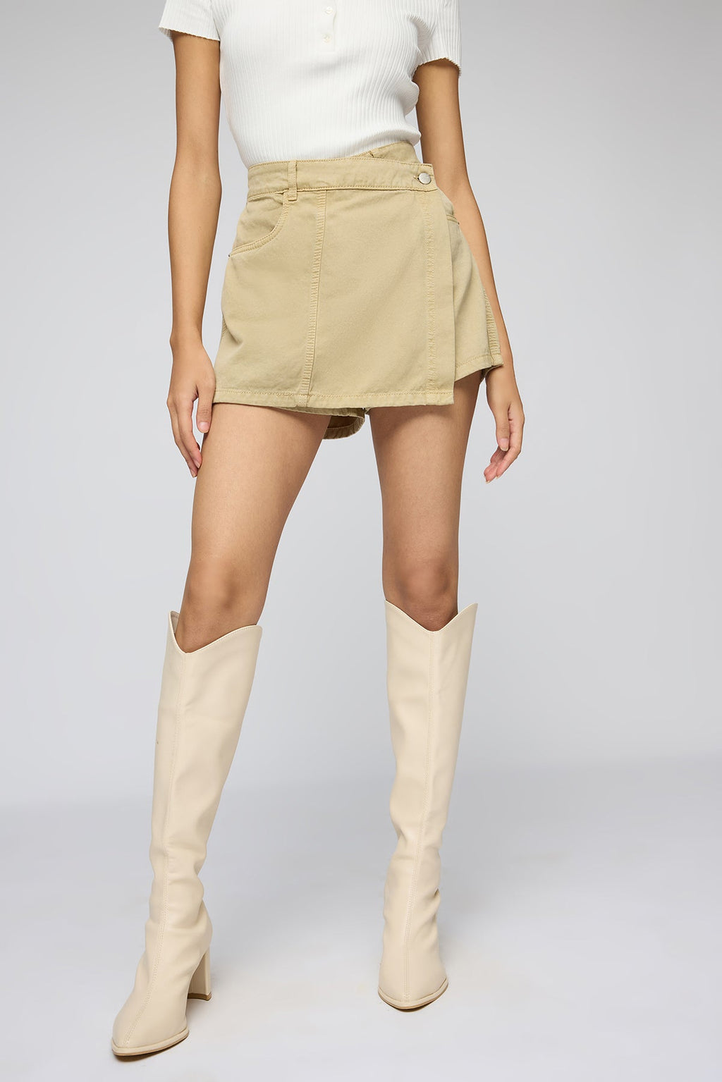 Cloud Pistachio Cream Denim Skort