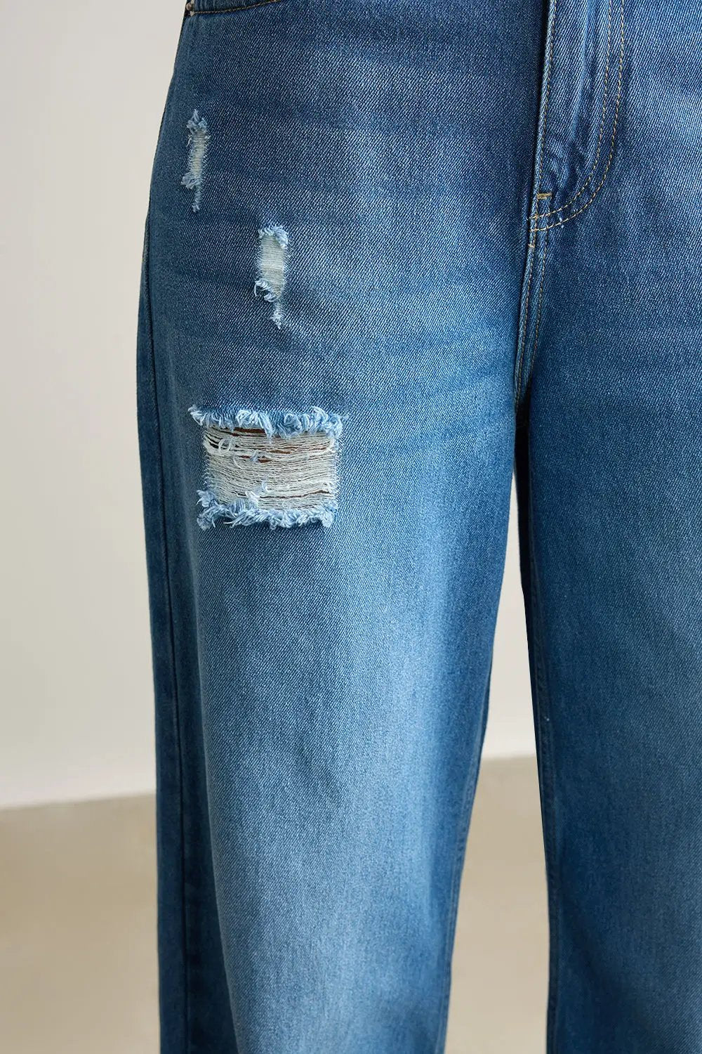 Blue High Waisted Women's Super Wide Jeans