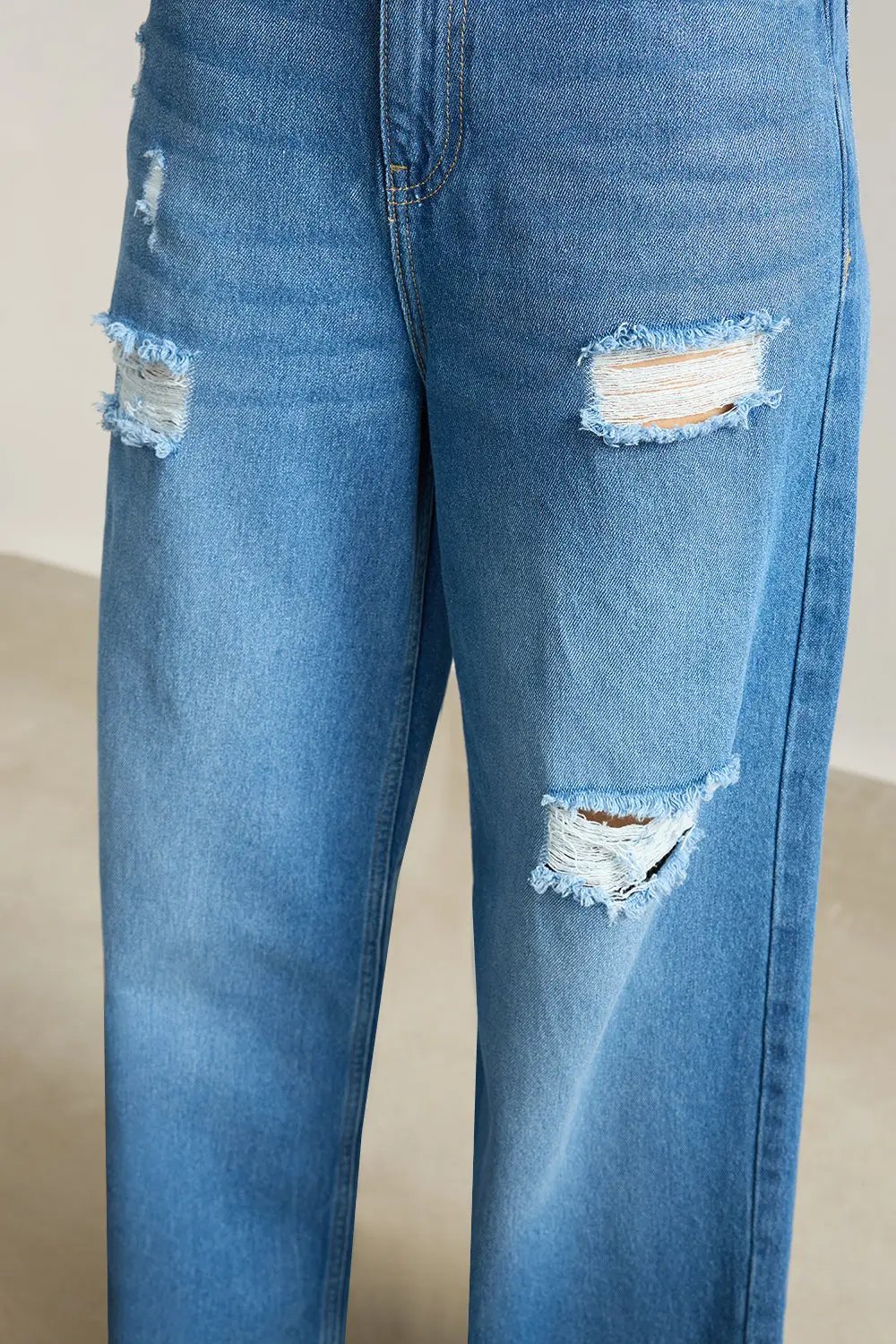 Blue High Waisted Women's Super Wide Jeans