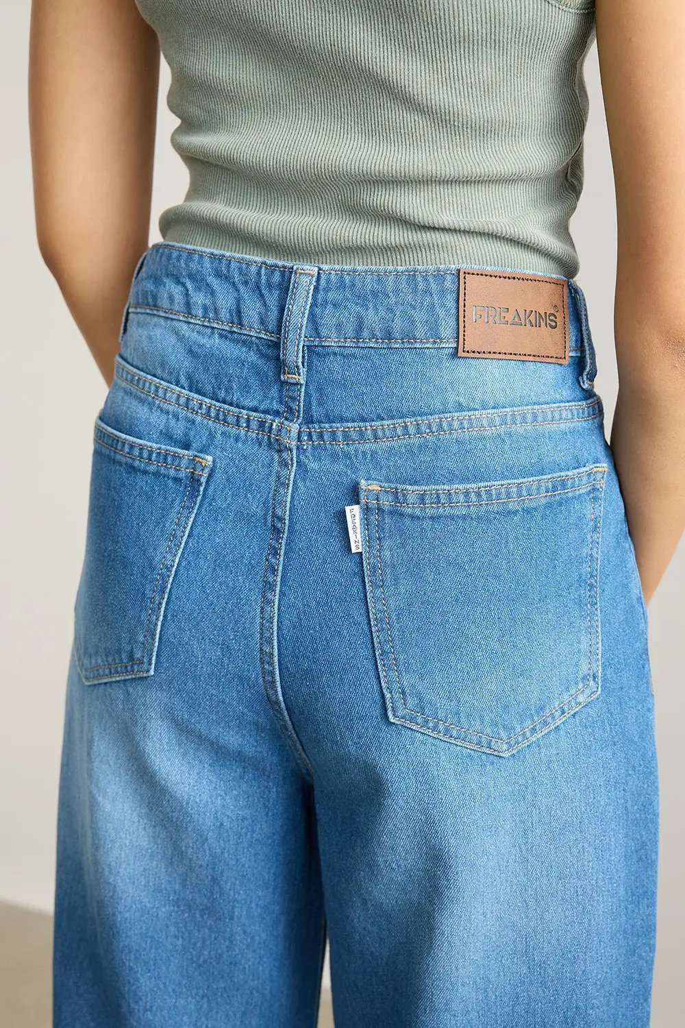Blue High Waisted Women's Super Wide Jeans