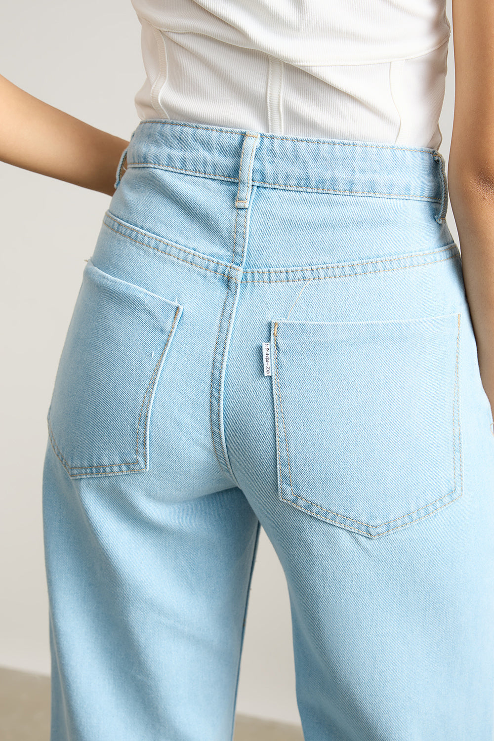 True Blue Distressed Women's Wide Leg Jeans