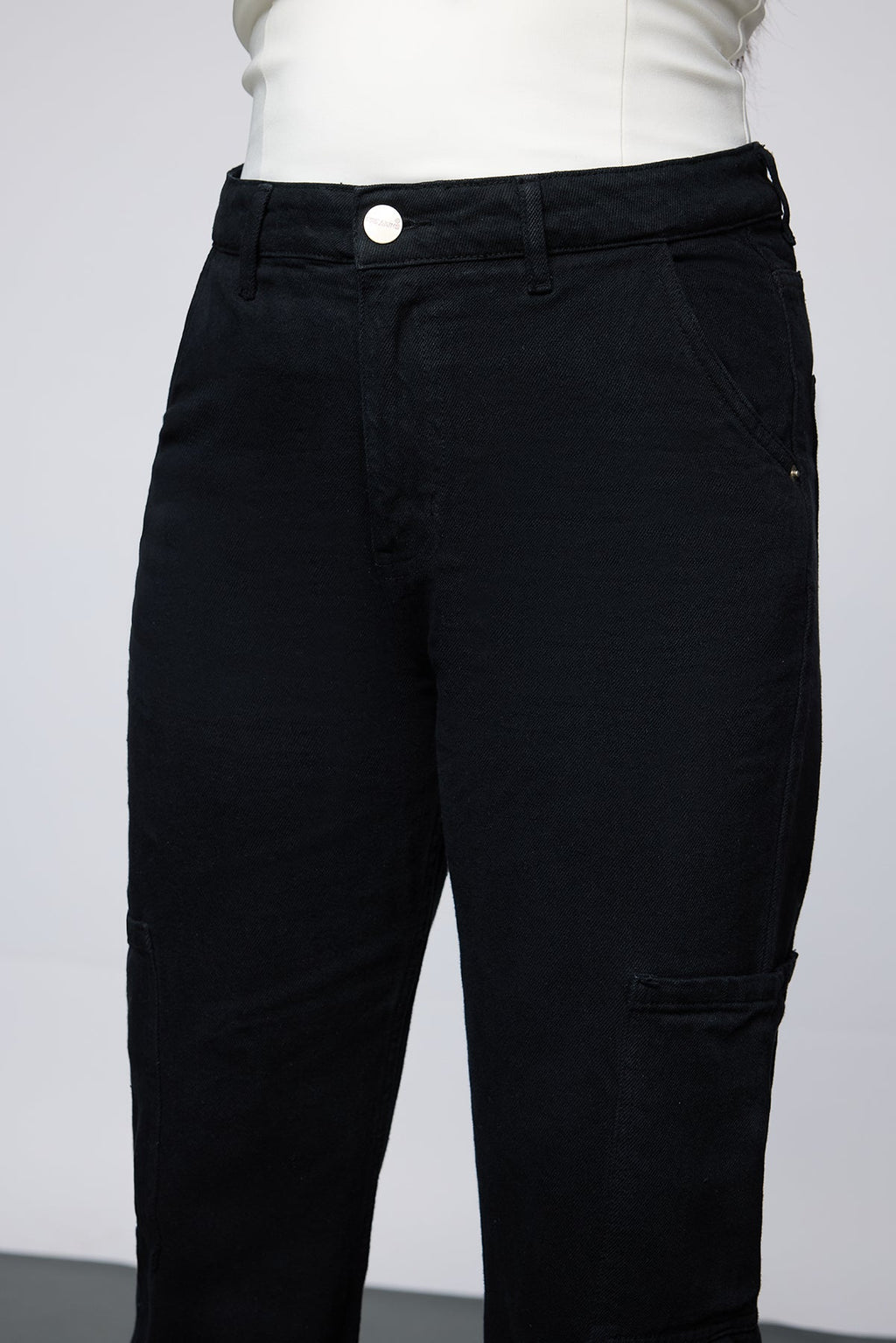 Curve Midnight Luxe Straight Cargo Jeans