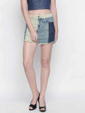Denim Patched Skirt
