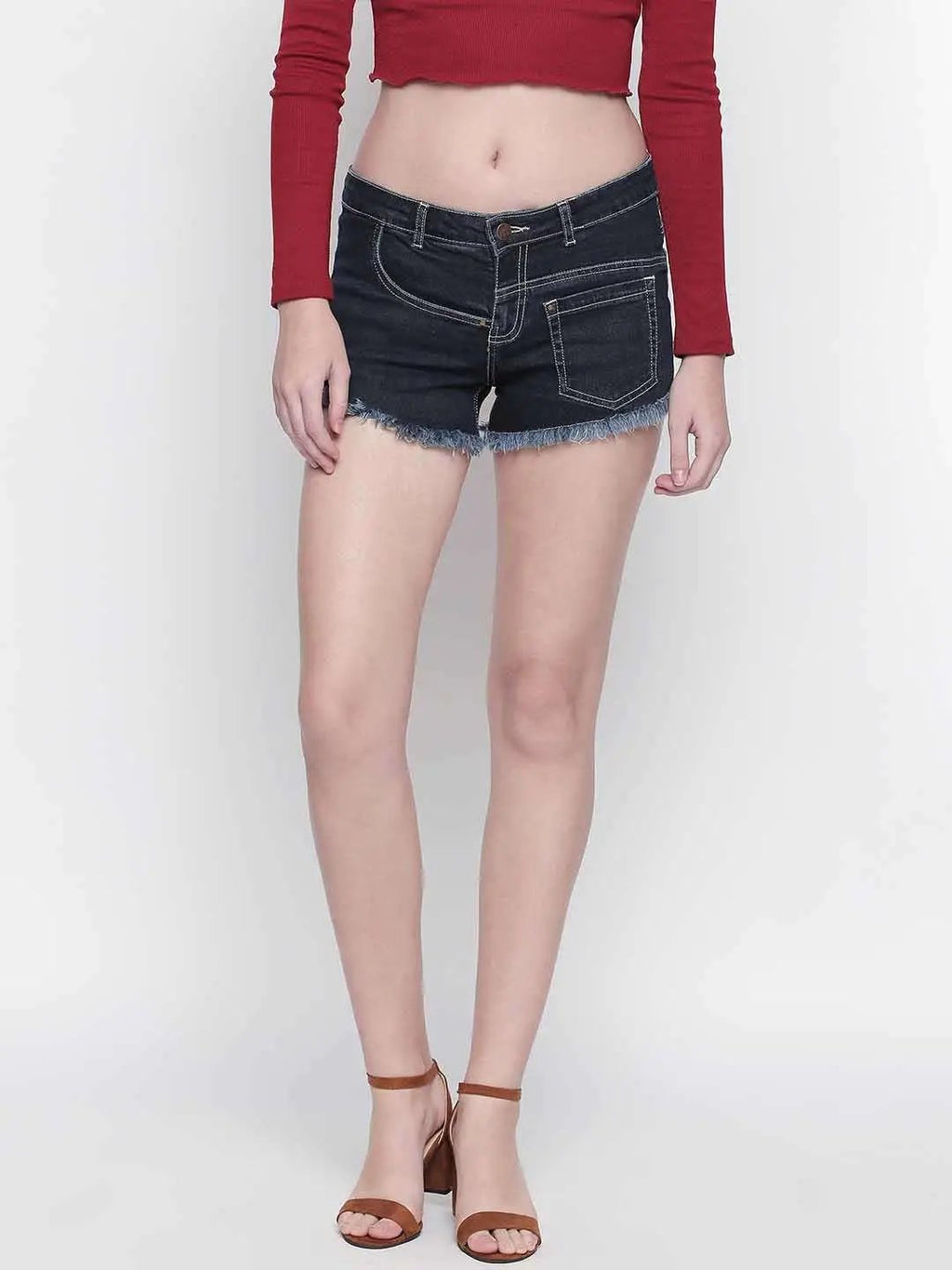 Dark Blue Shorts With Front Pockets