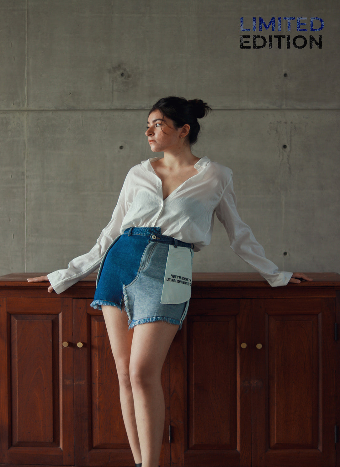 Asymmetric Embroidered Skirt