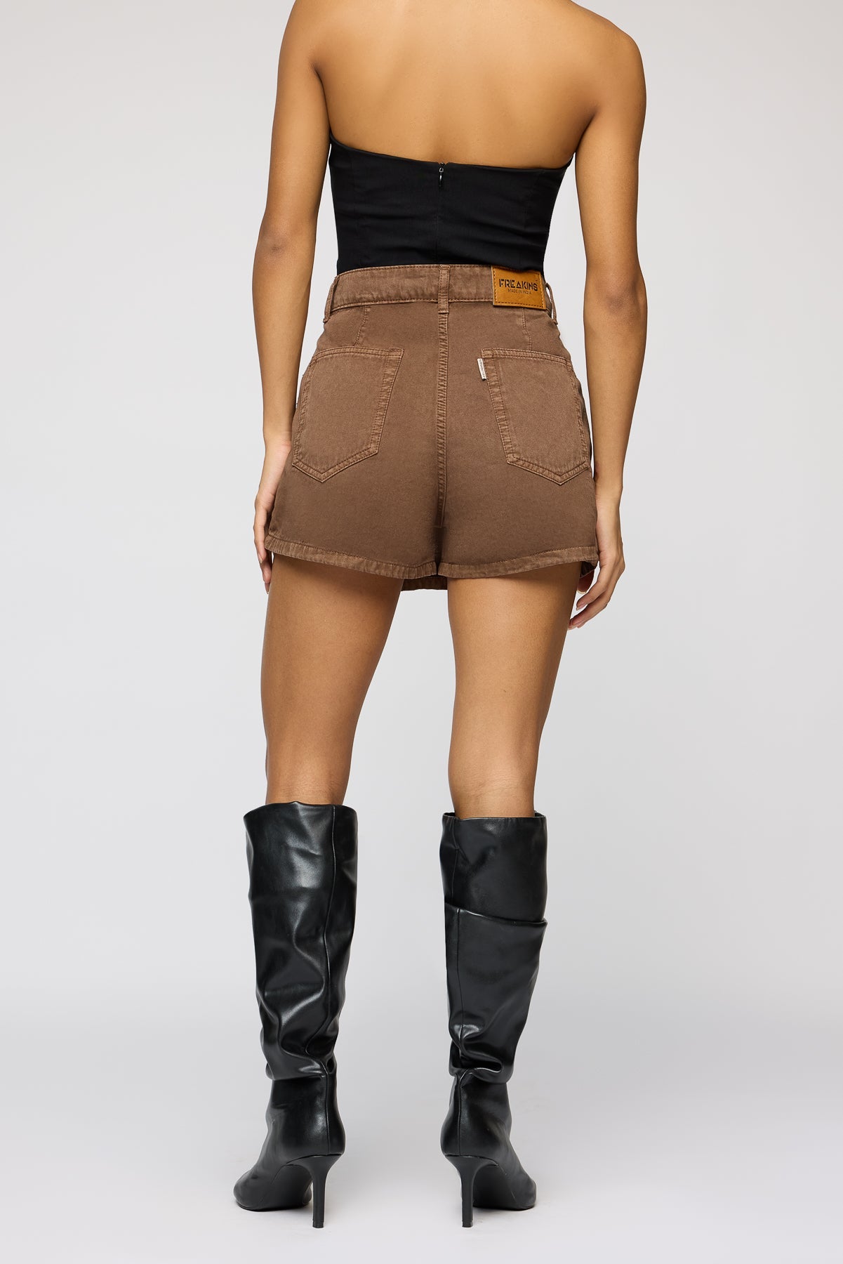 Pecan Brown Asymmetric Skort