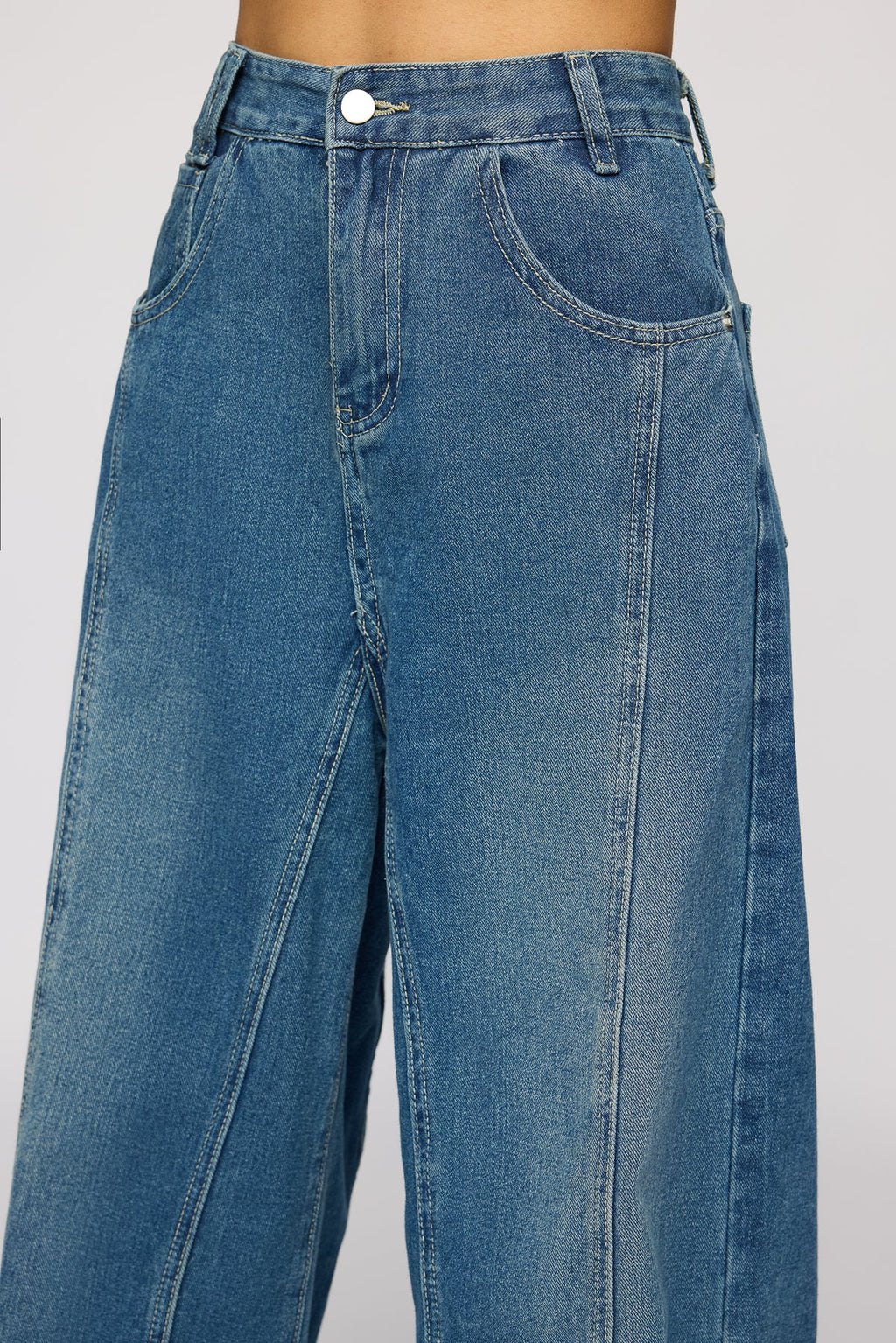 Classic Navy Women's Flared Denim Korean Pants