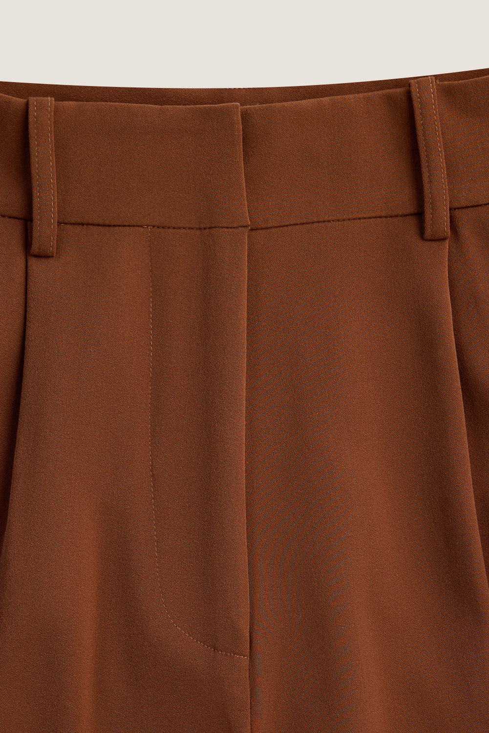 Downtown Brown Adjustable Pleated Women's Straight Korean Pants