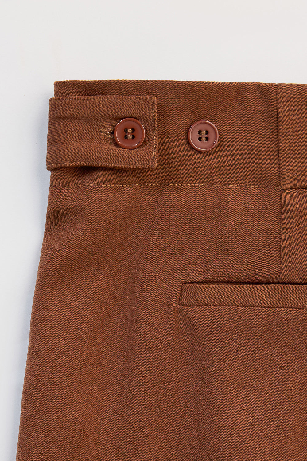 Downtown Brown Adjustable Pleated Women's Straight Korean Pants