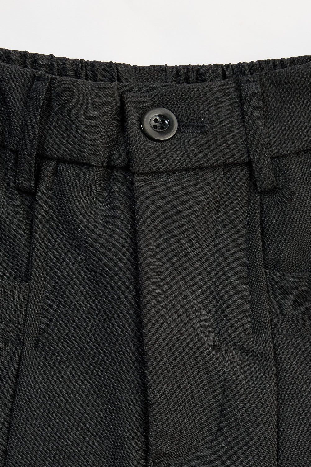 Black Pleated Knot Women's Wide Korean Pants