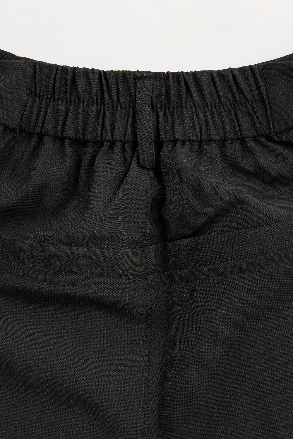 Black Pleated Knot Women's Wide Korean Pants