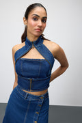 Blue Gothic Chained Women's Top
