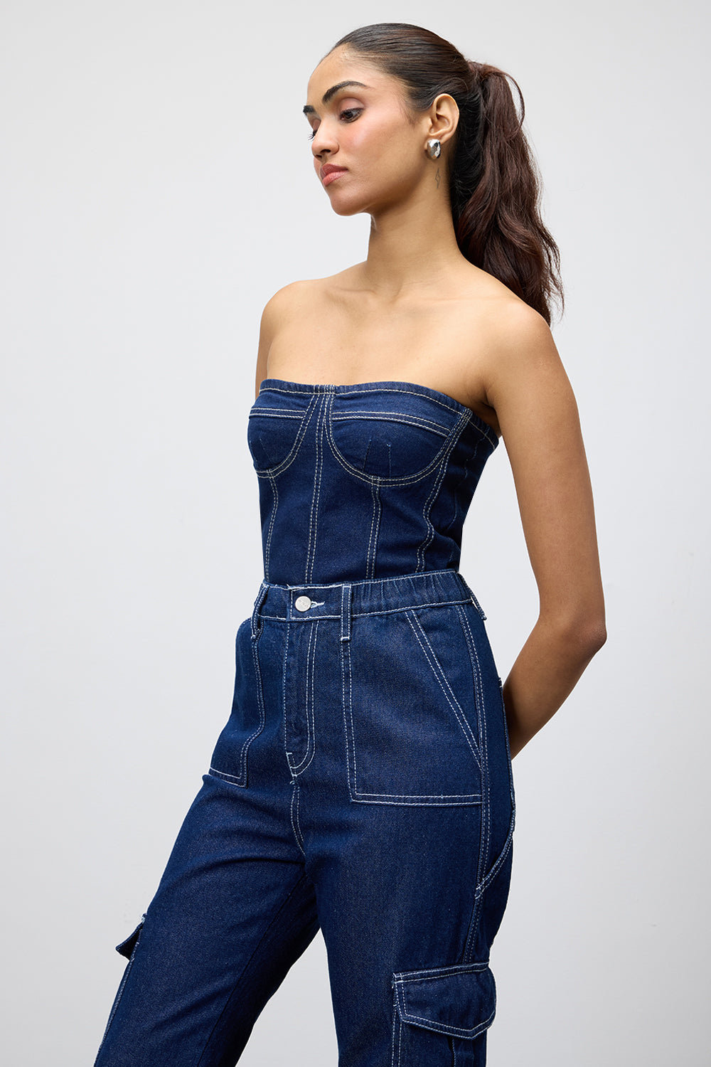 Indigo Blue Women's Bodysuit Tube Top