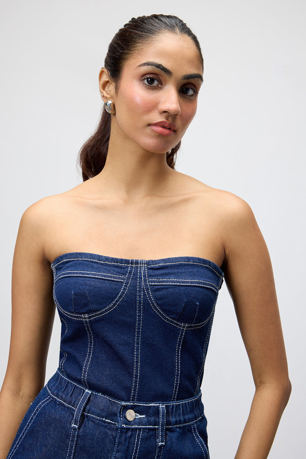 Indigo Blue Women's Bodysuit Tube Top