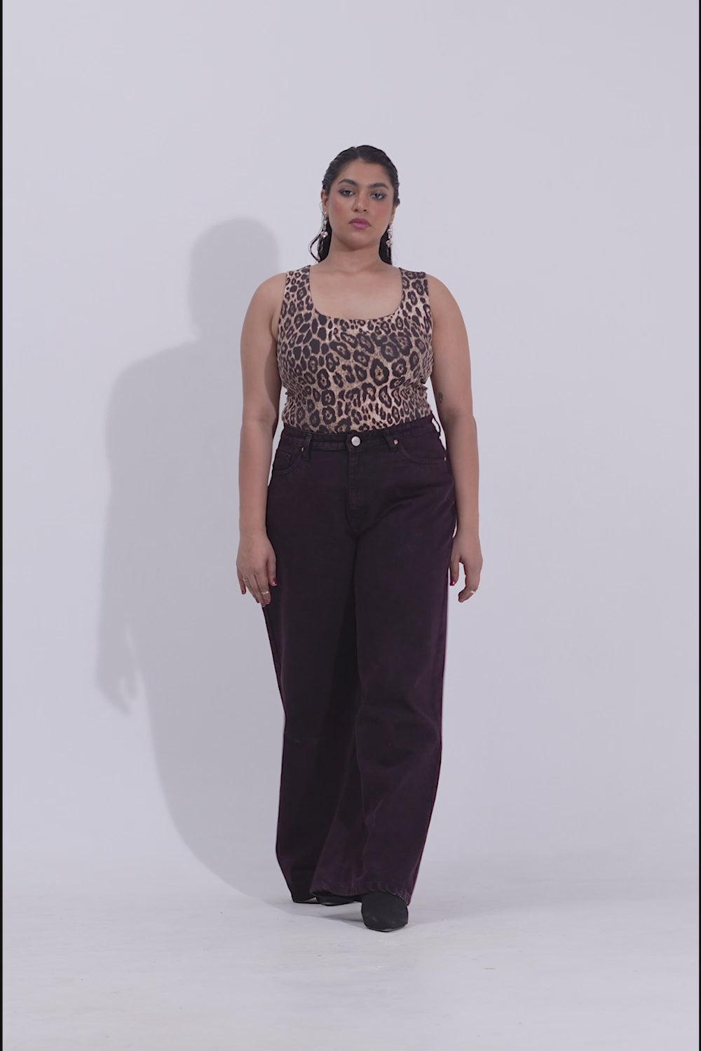 Lush Burgundy Curve Wide Jeans