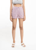 Pink Shorts With Raw Bottom