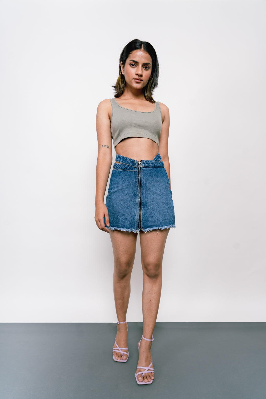 Strap Zip Skirt