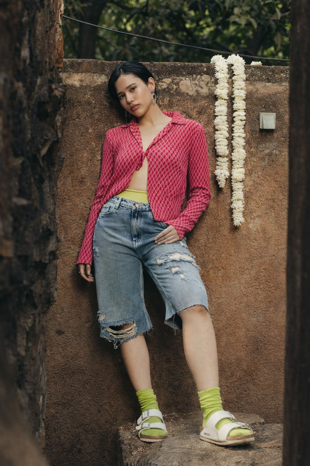 Ripped Bermuda Shorts