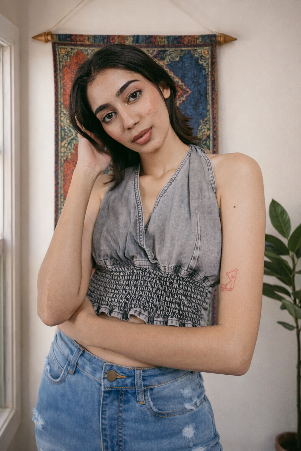 Grey Halter Top