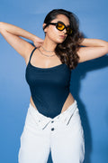 Dark High-Leg Strappy Bodysuit