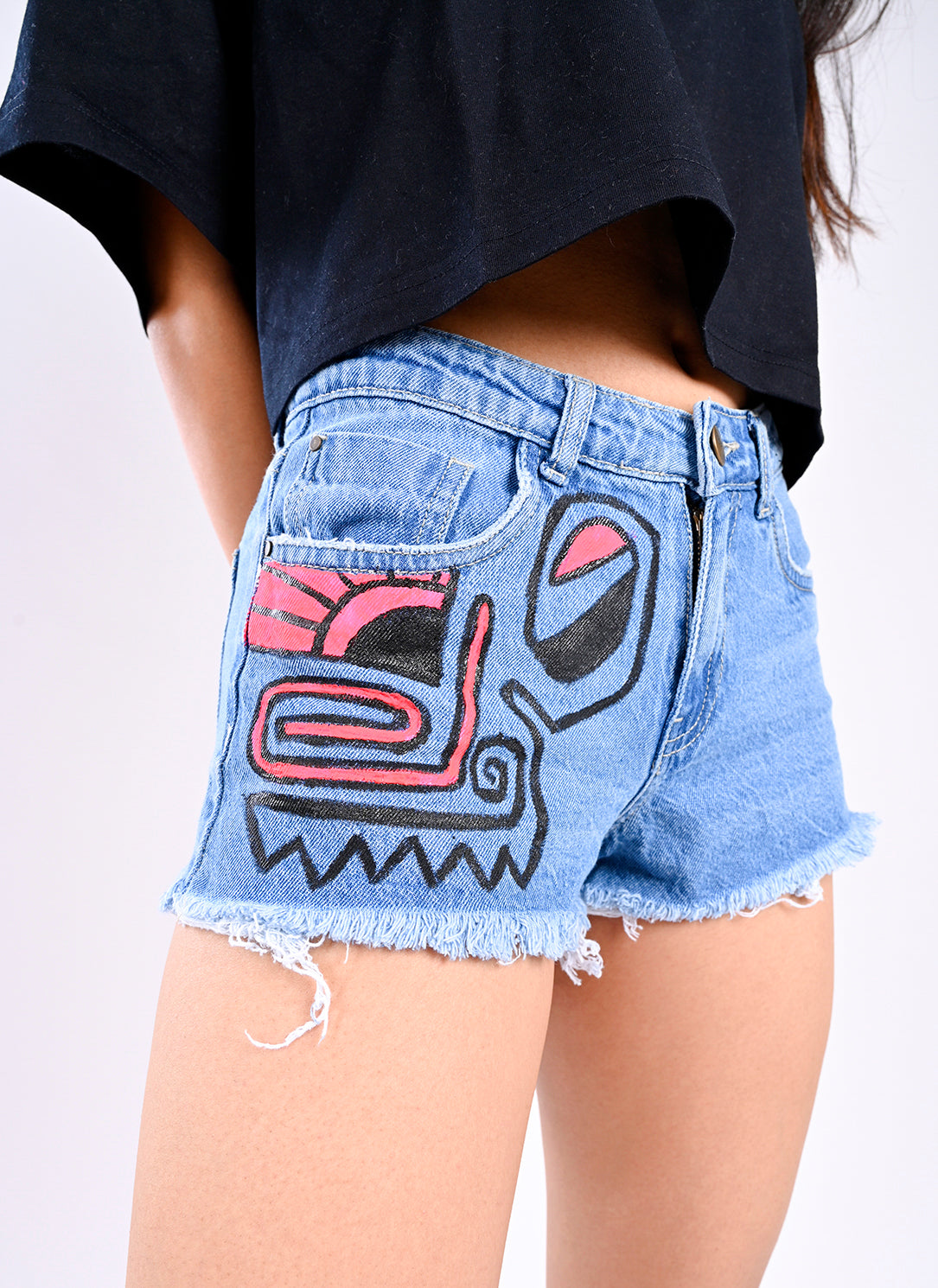 Crooked Denim Shorts