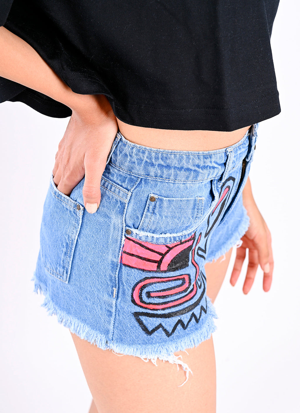 Crooked Denim Shorts