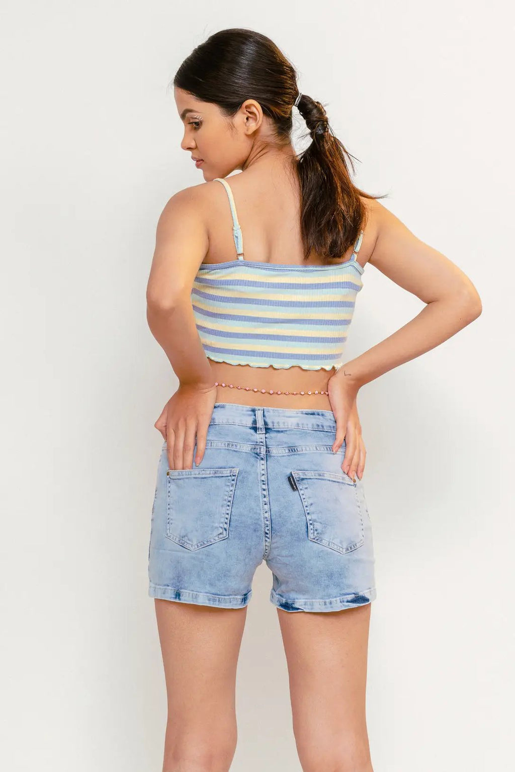 Light Blue Basic Denim Shorts