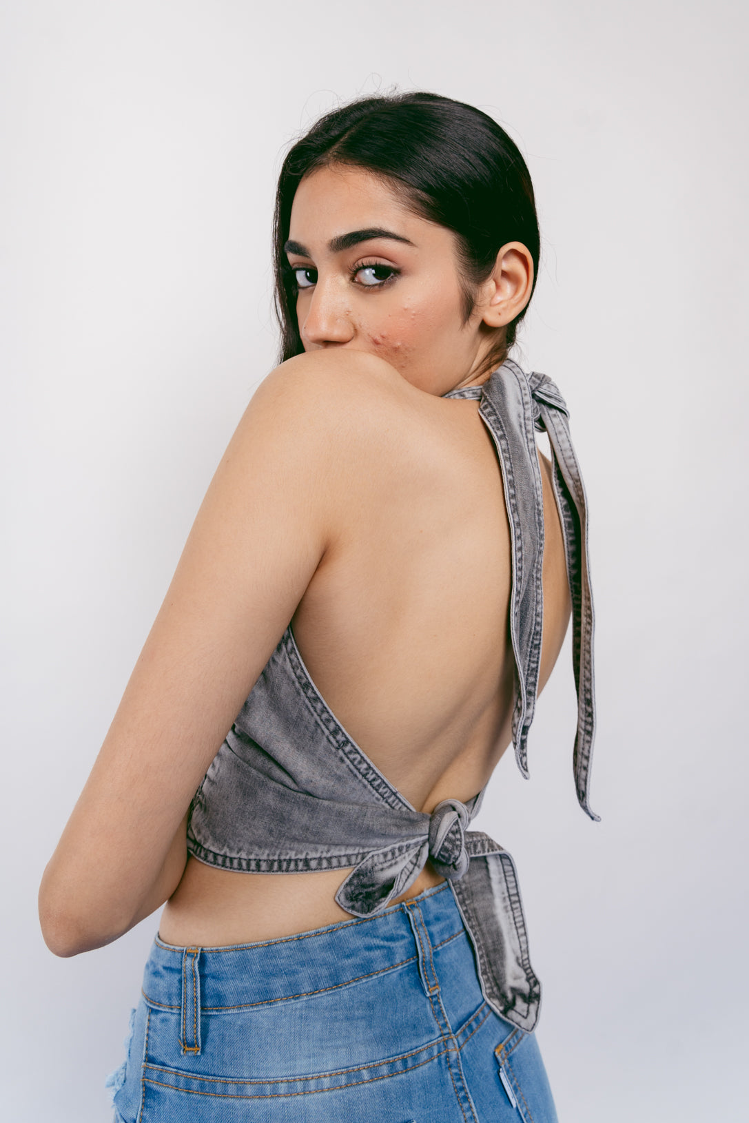 Grey Halter Top