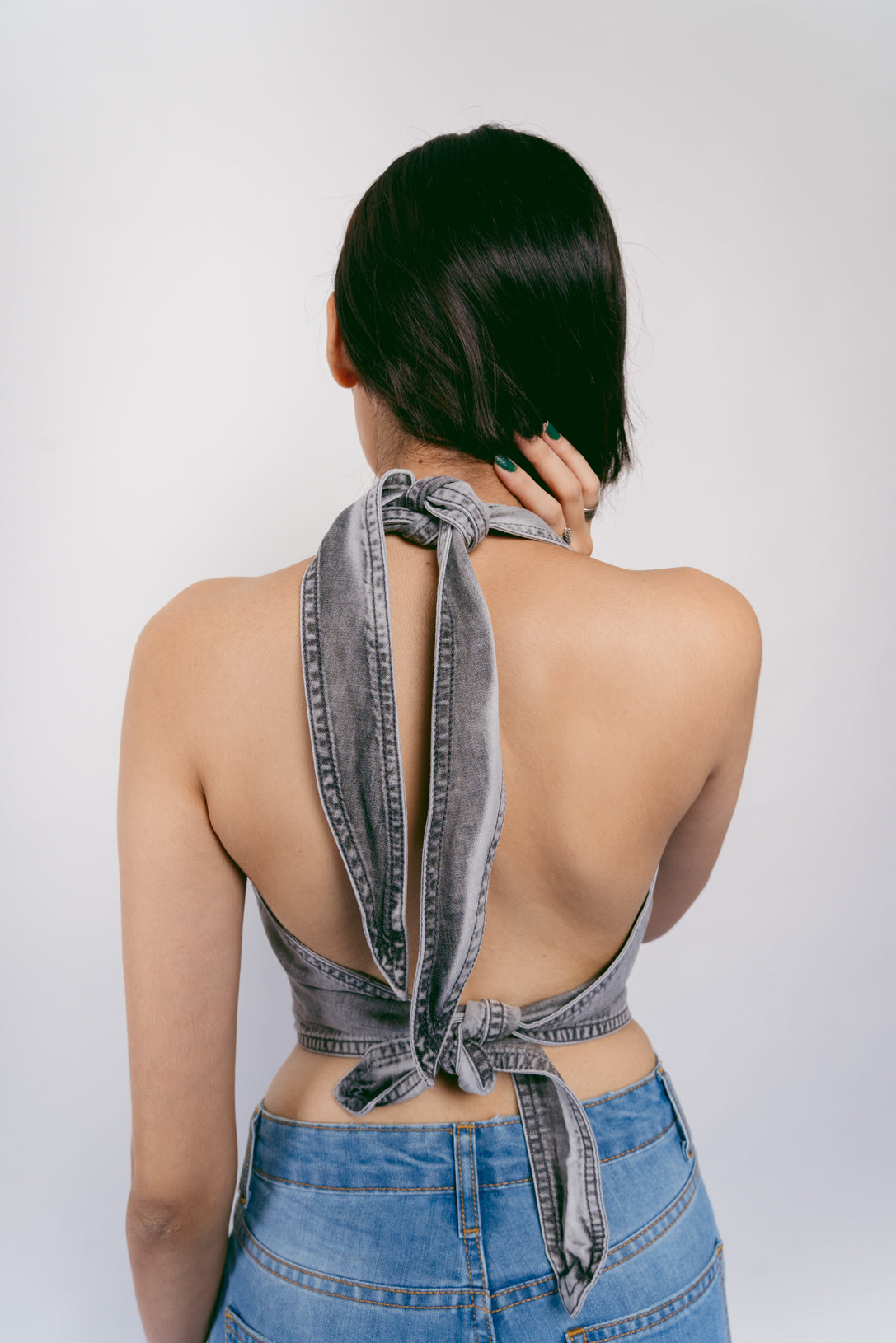 Grey Halter Top