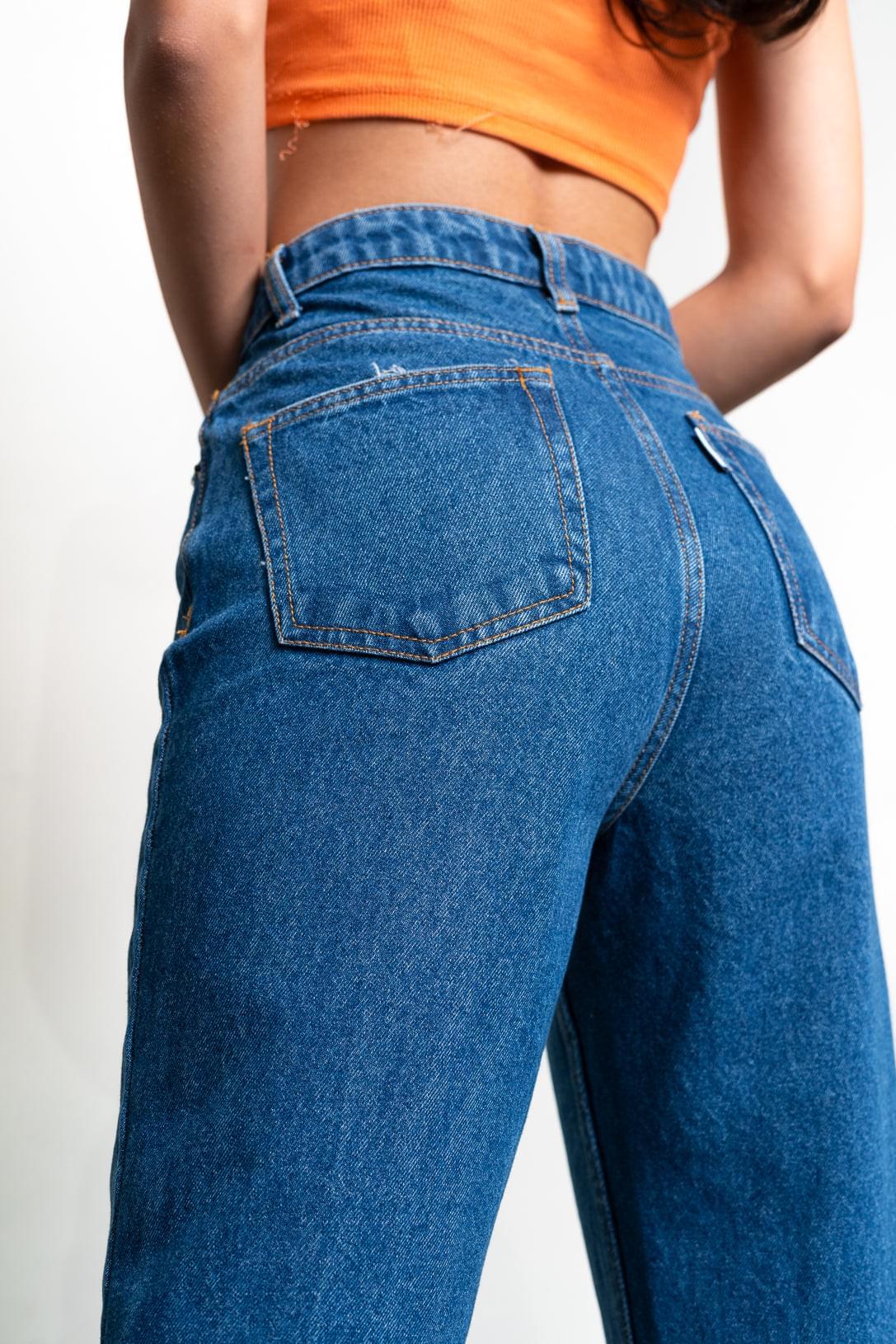 Rich Blue Knee Distressed Women's Bootcut Jeans