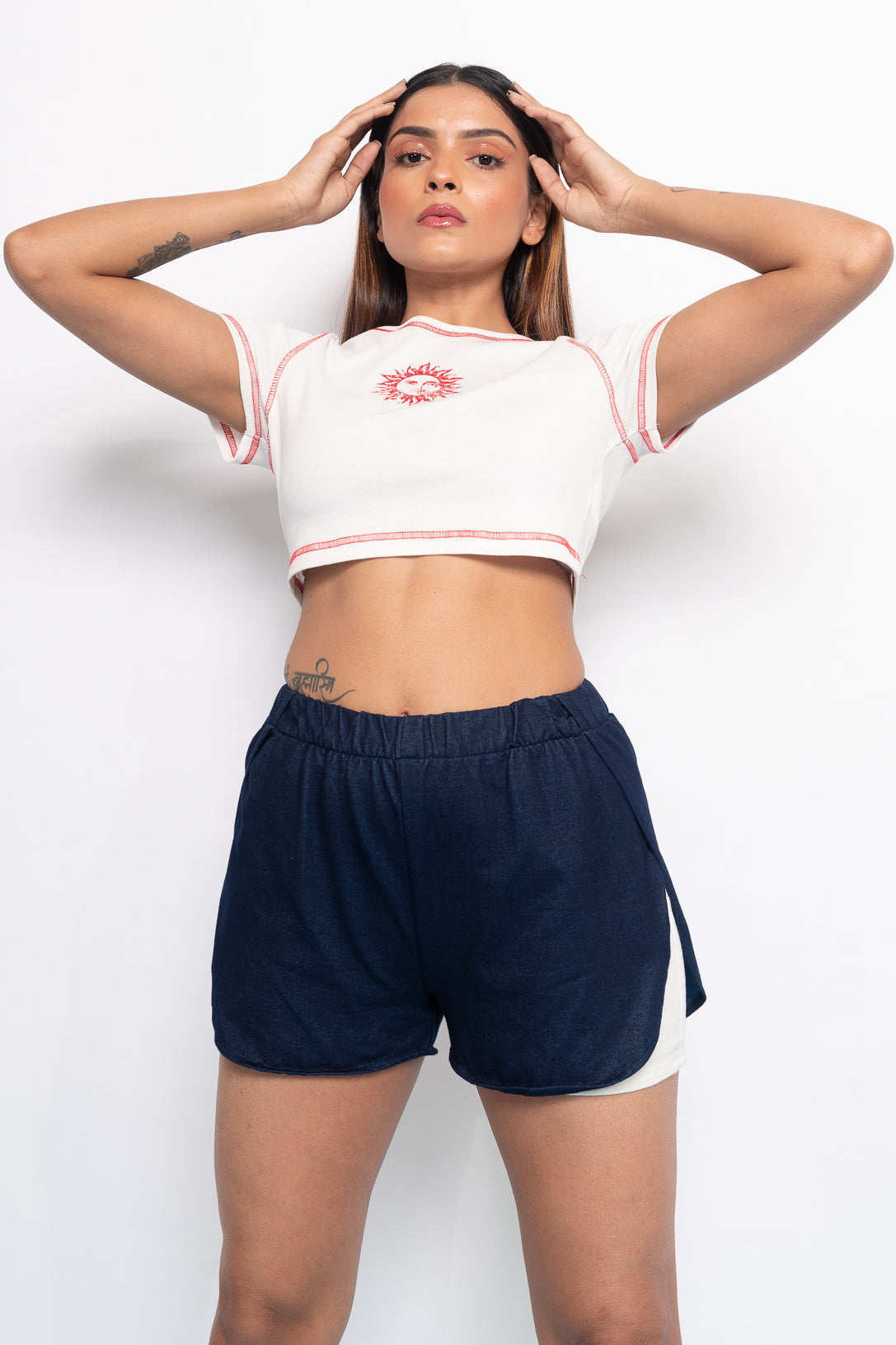 Blue Split Sweatshorts