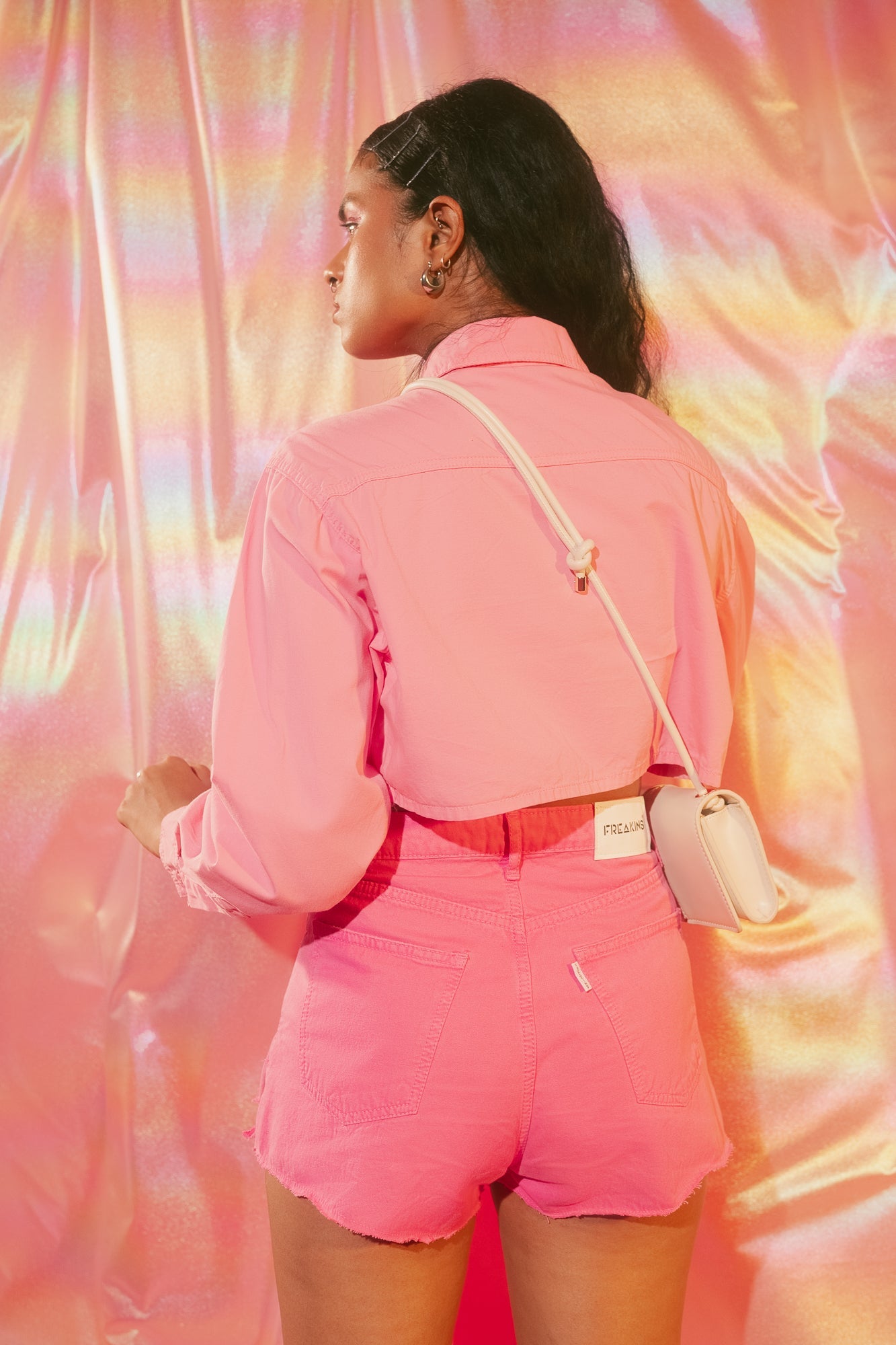 Distressed Pink Hot Shorts