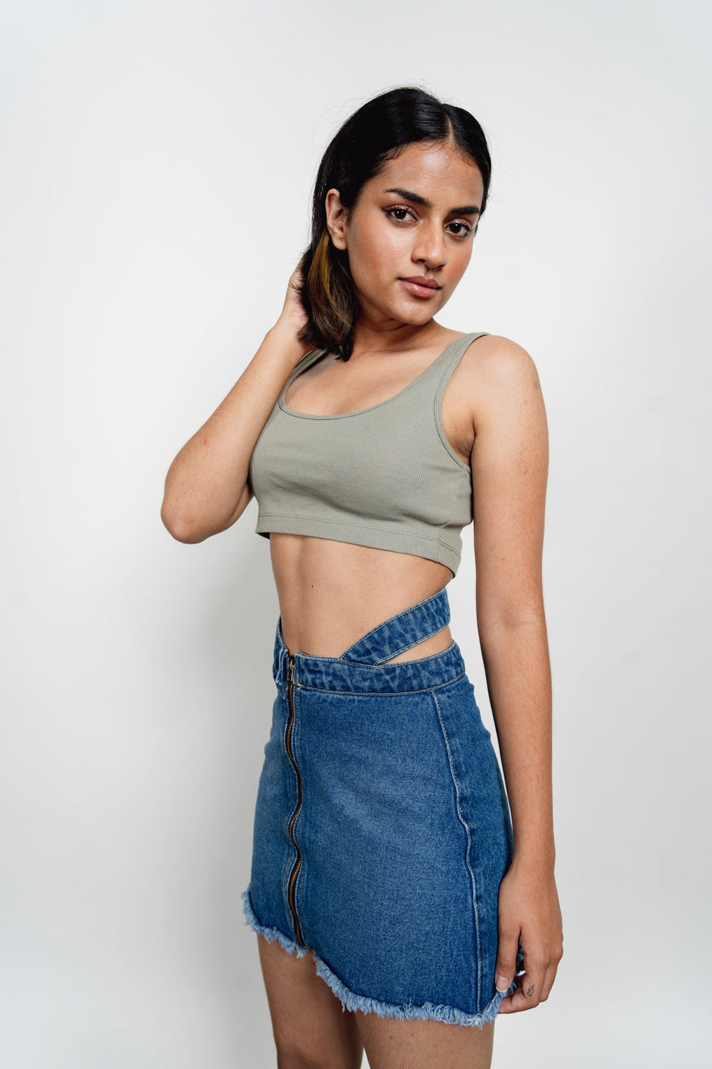 Strap Zip Skirt