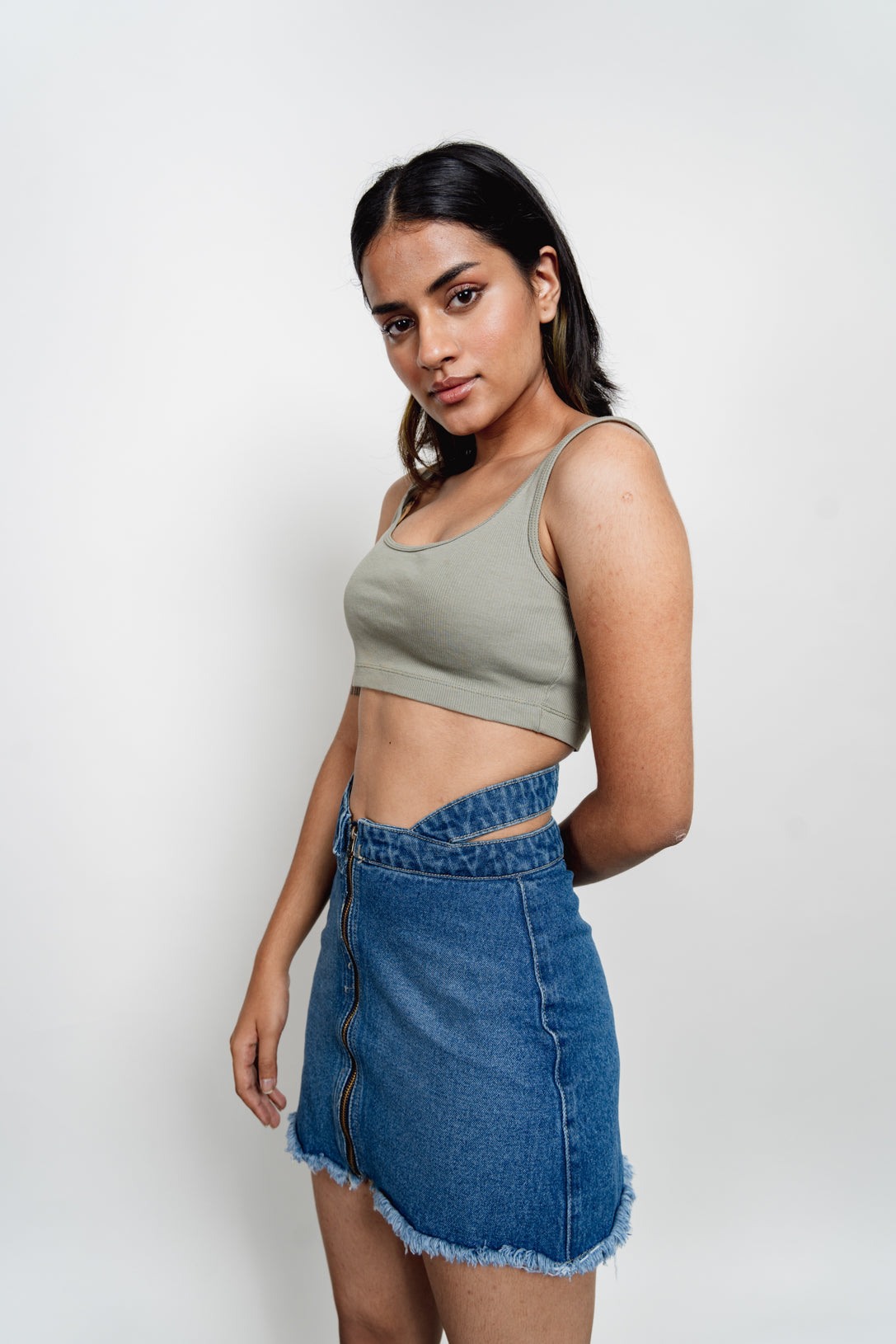 Strap Zip Skirt