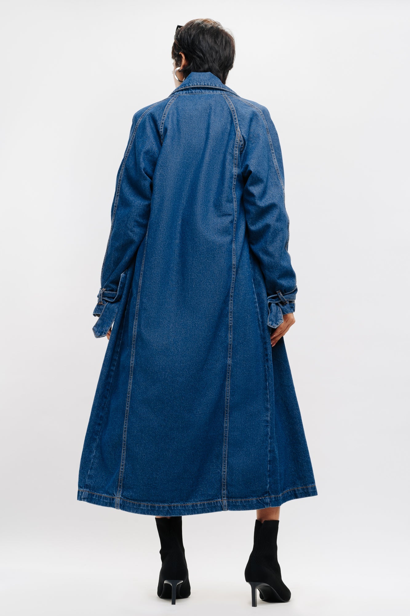 Blue Women's Denim Trench coat