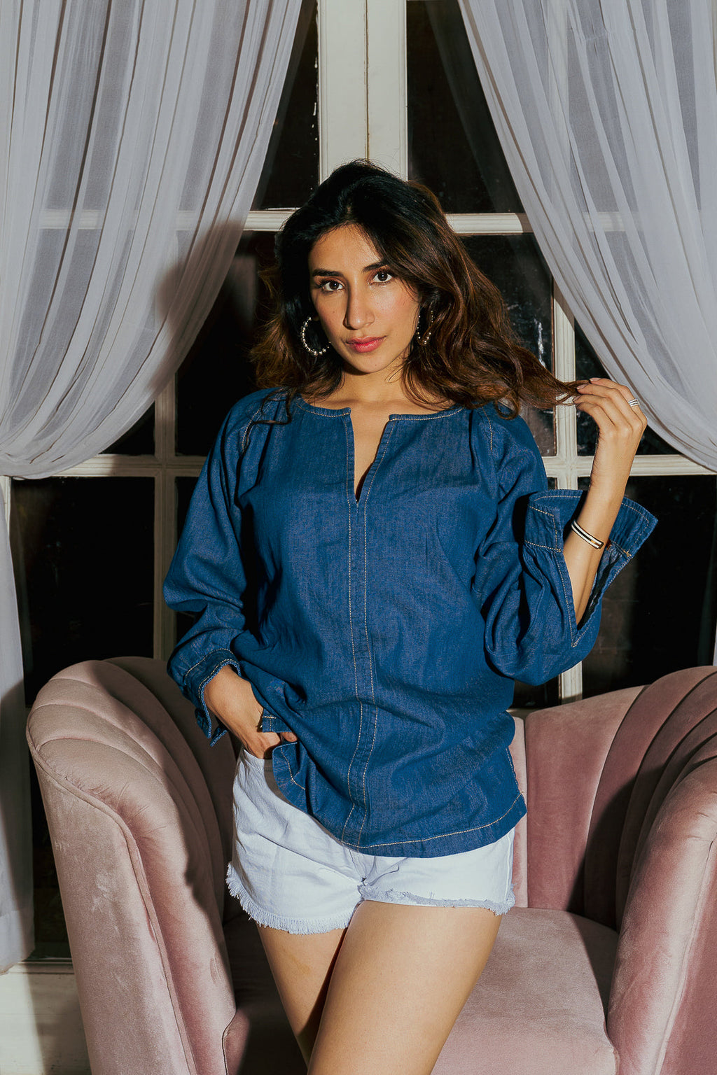 Lightweight Denim Top