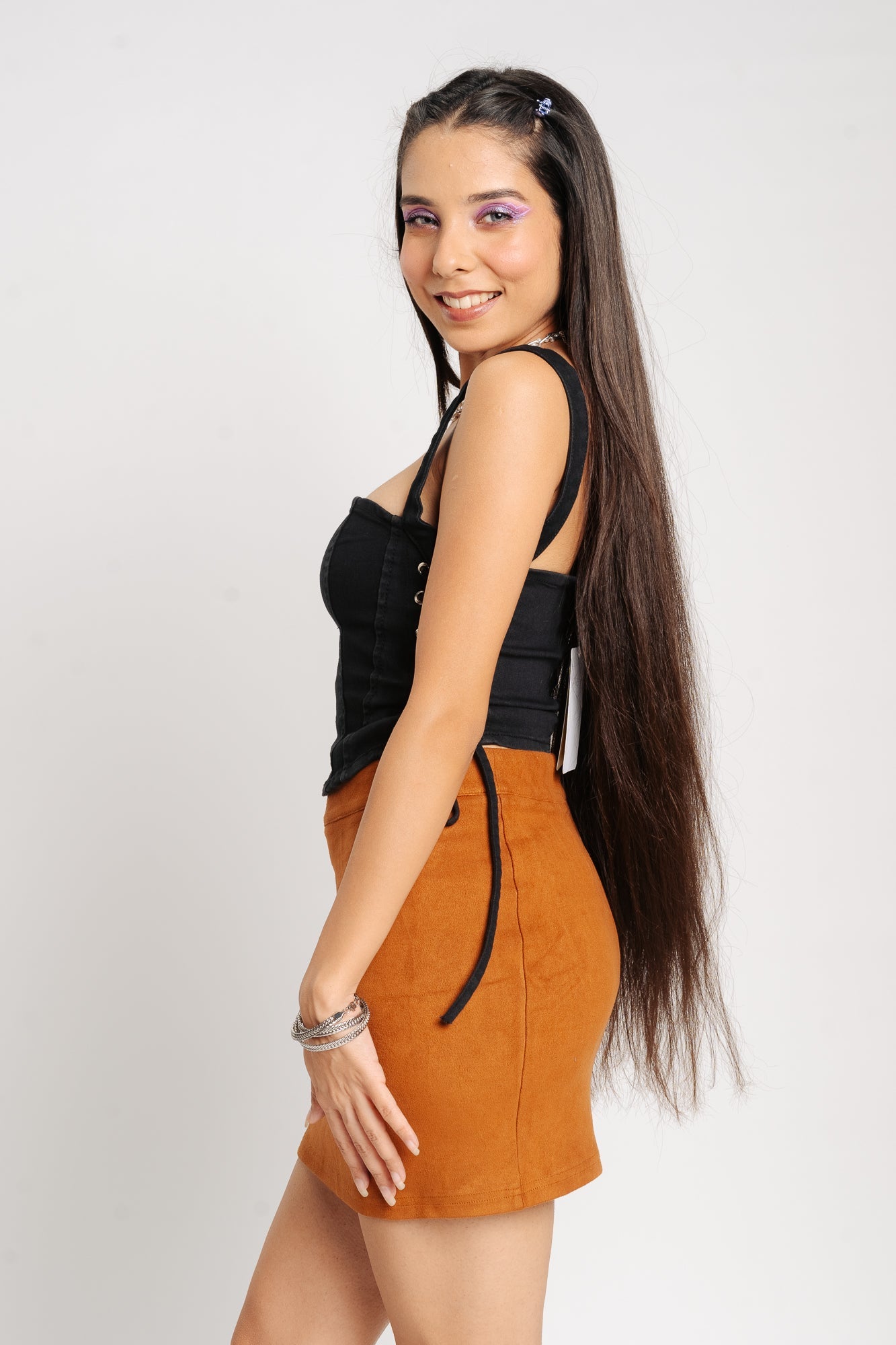 Chugli Sesh Denim Black Top