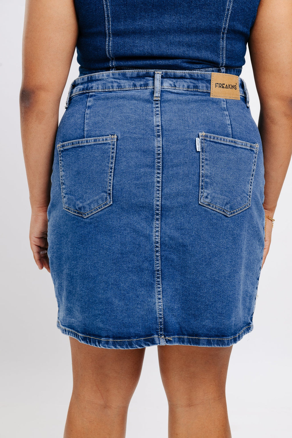 Denim Front Pocket Short Skirt