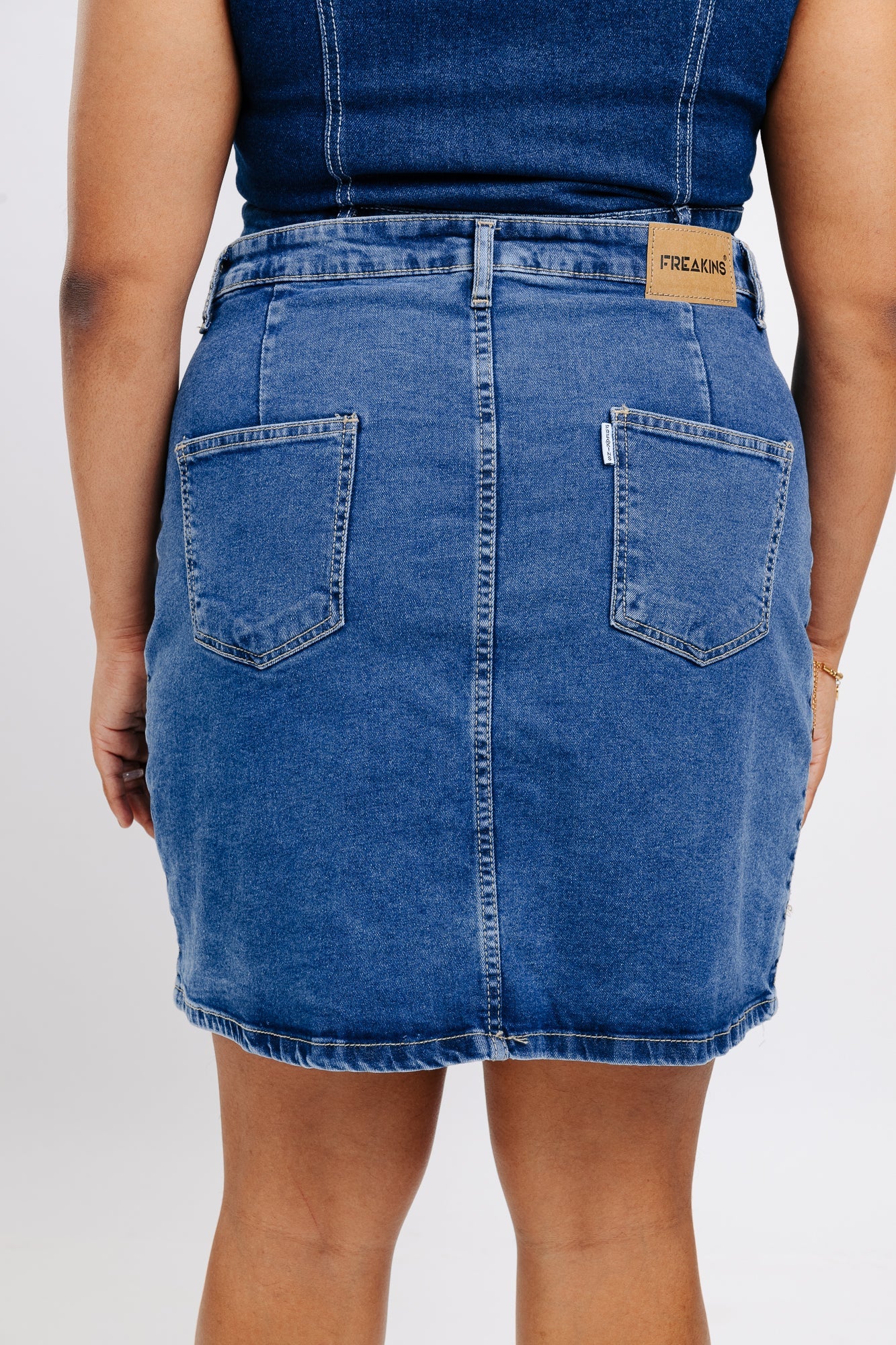 Denim Front Pocket Short Skirt