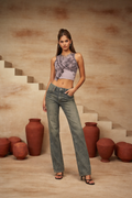 Grey Wide-Leg Straight Jeans