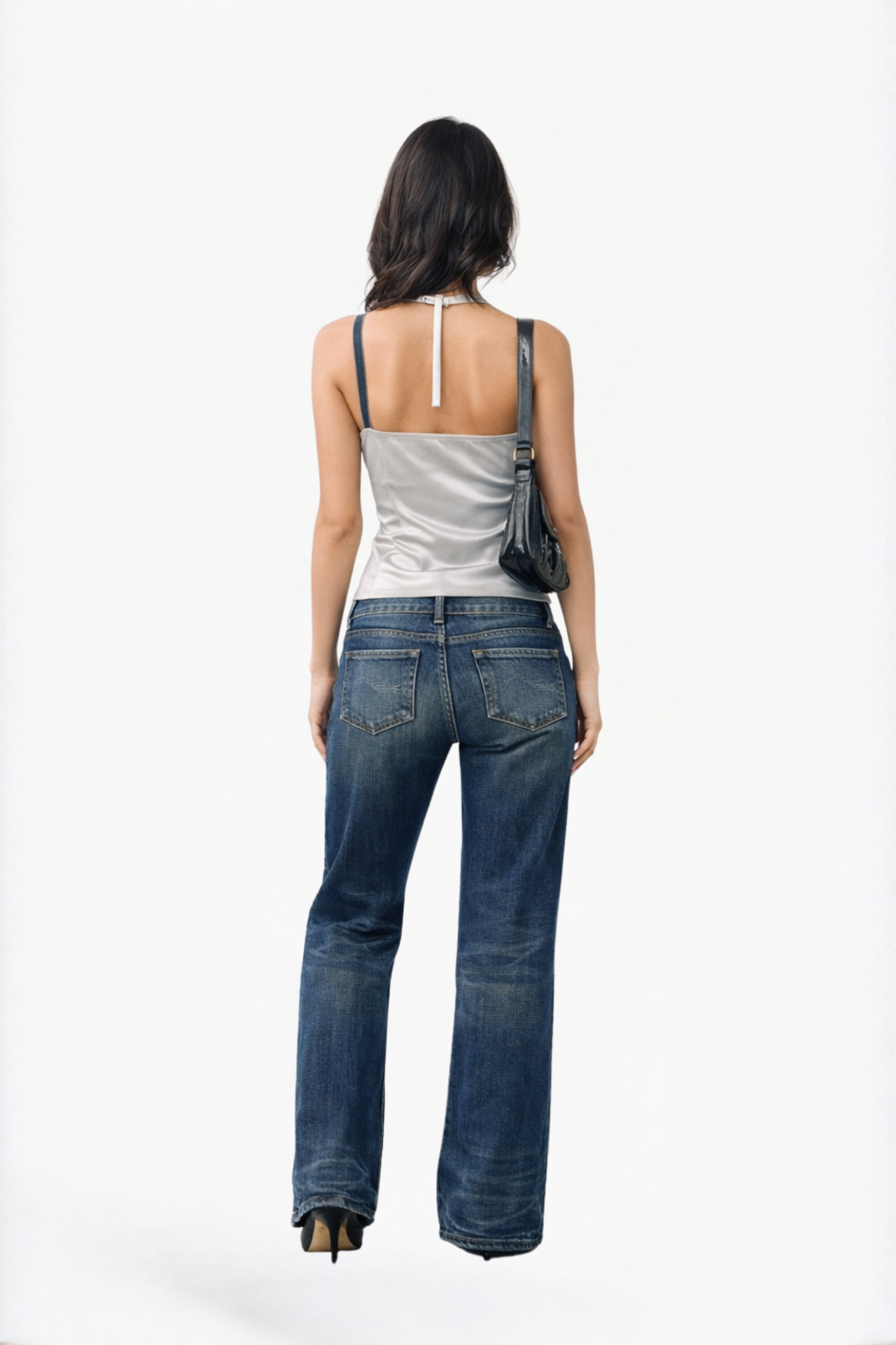 Grey Halter Cowl Neck Top