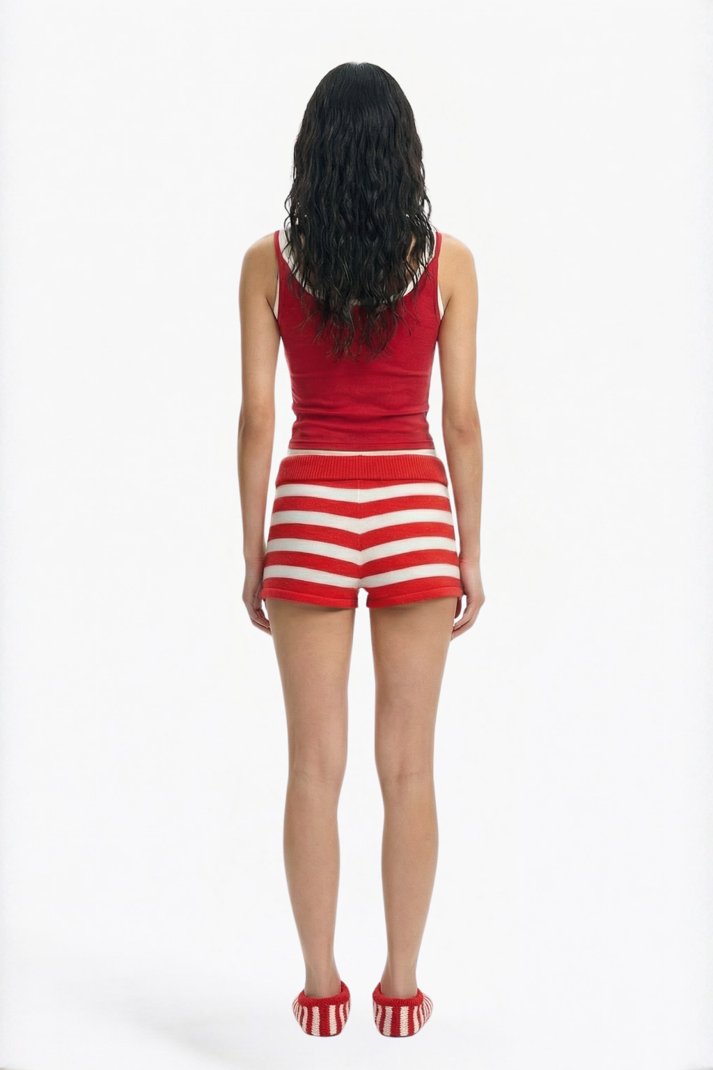 Red & White Striped Shorts