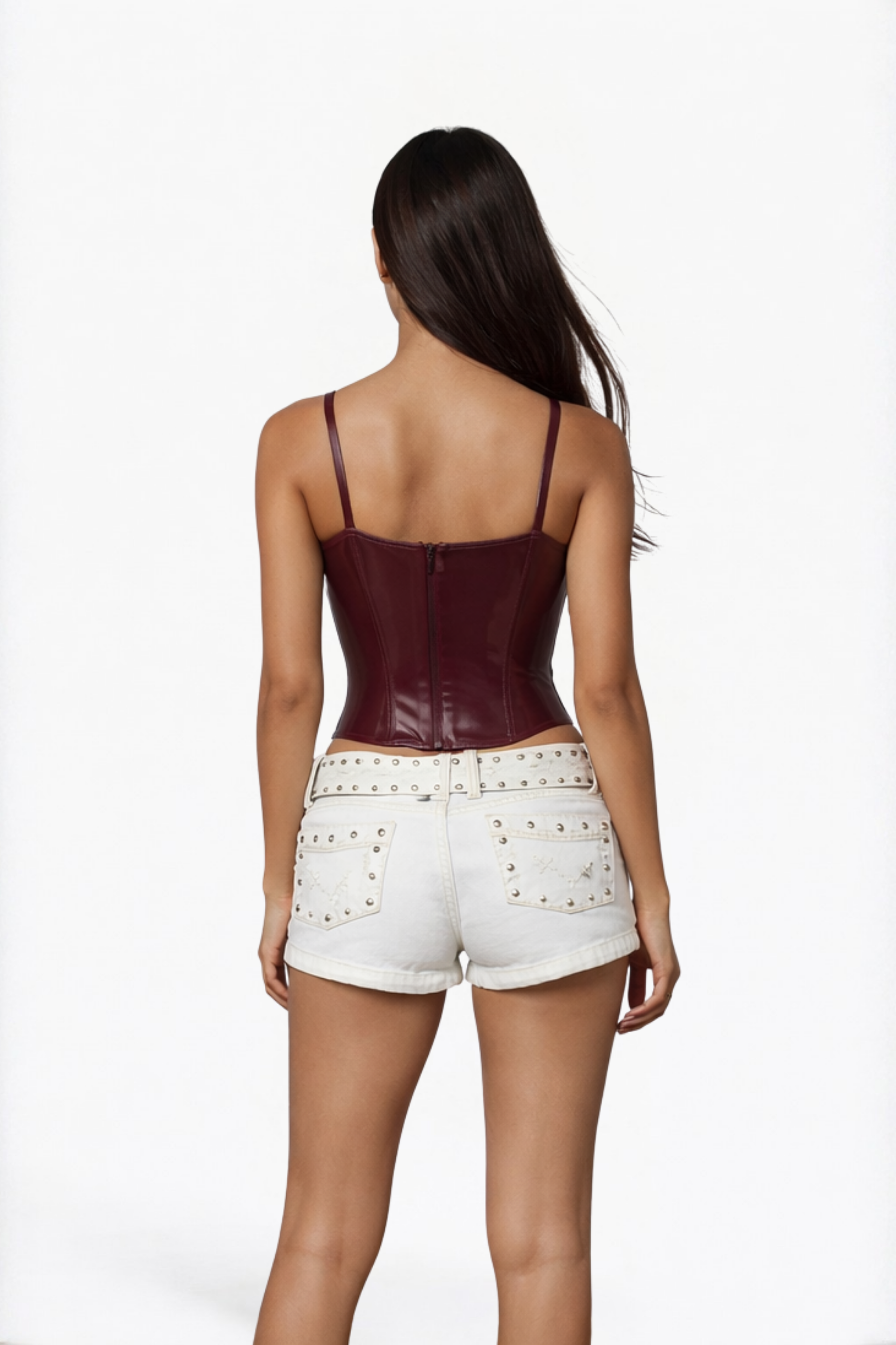 Burgundy Corset Bodysuit