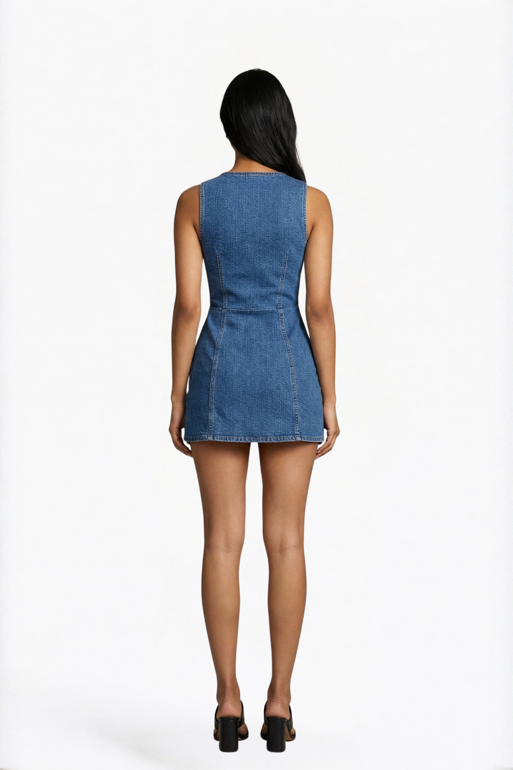 Blue Sleeveless Denim Mini Dress