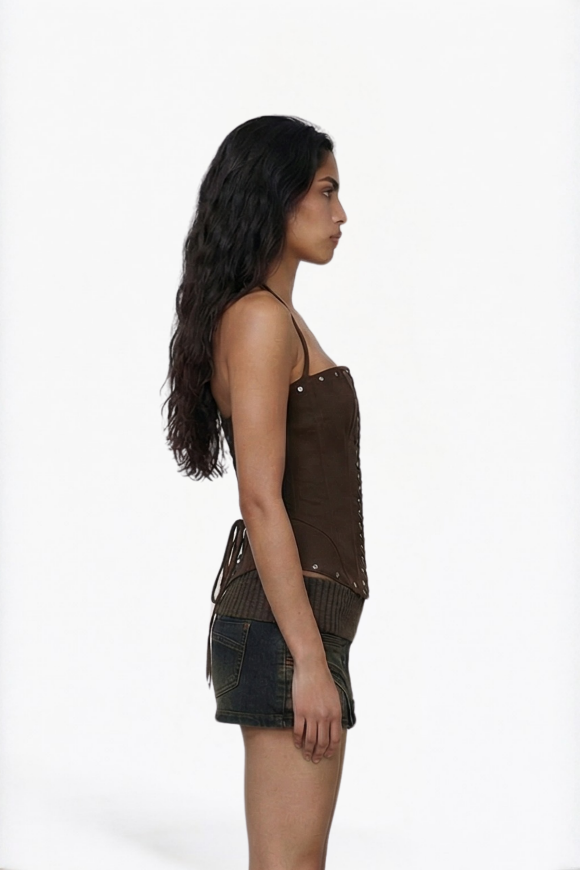 Dark Washed Denim Mini Skirt