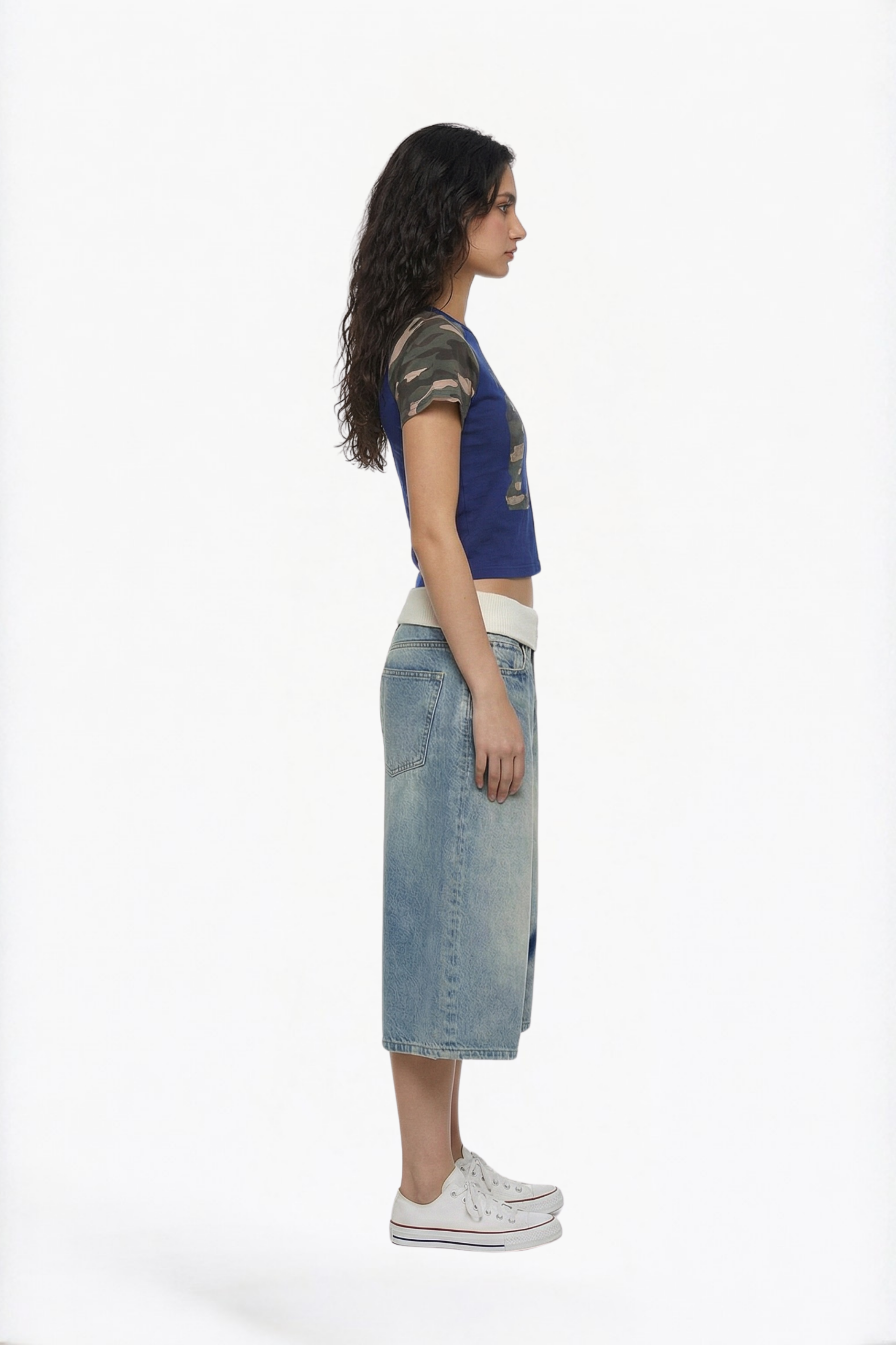 Light Wash Denim Bermuda Shorts