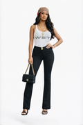 White "WET" Graphic Sleeveless Top