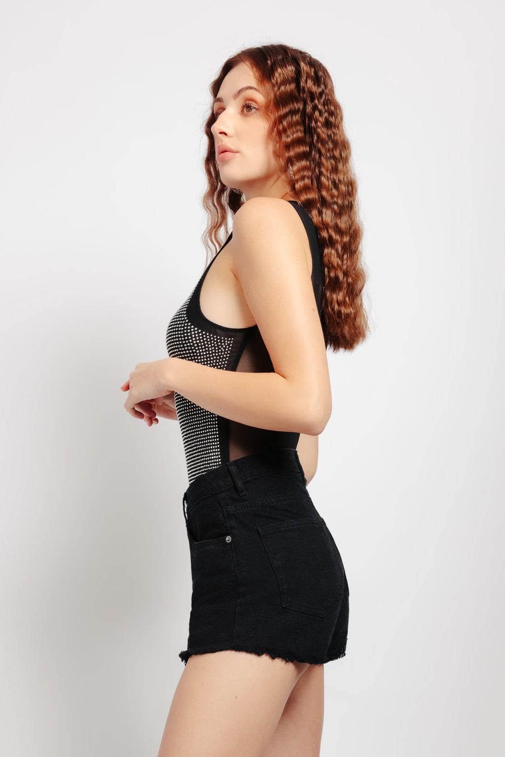Black Frayed Women's Shorts