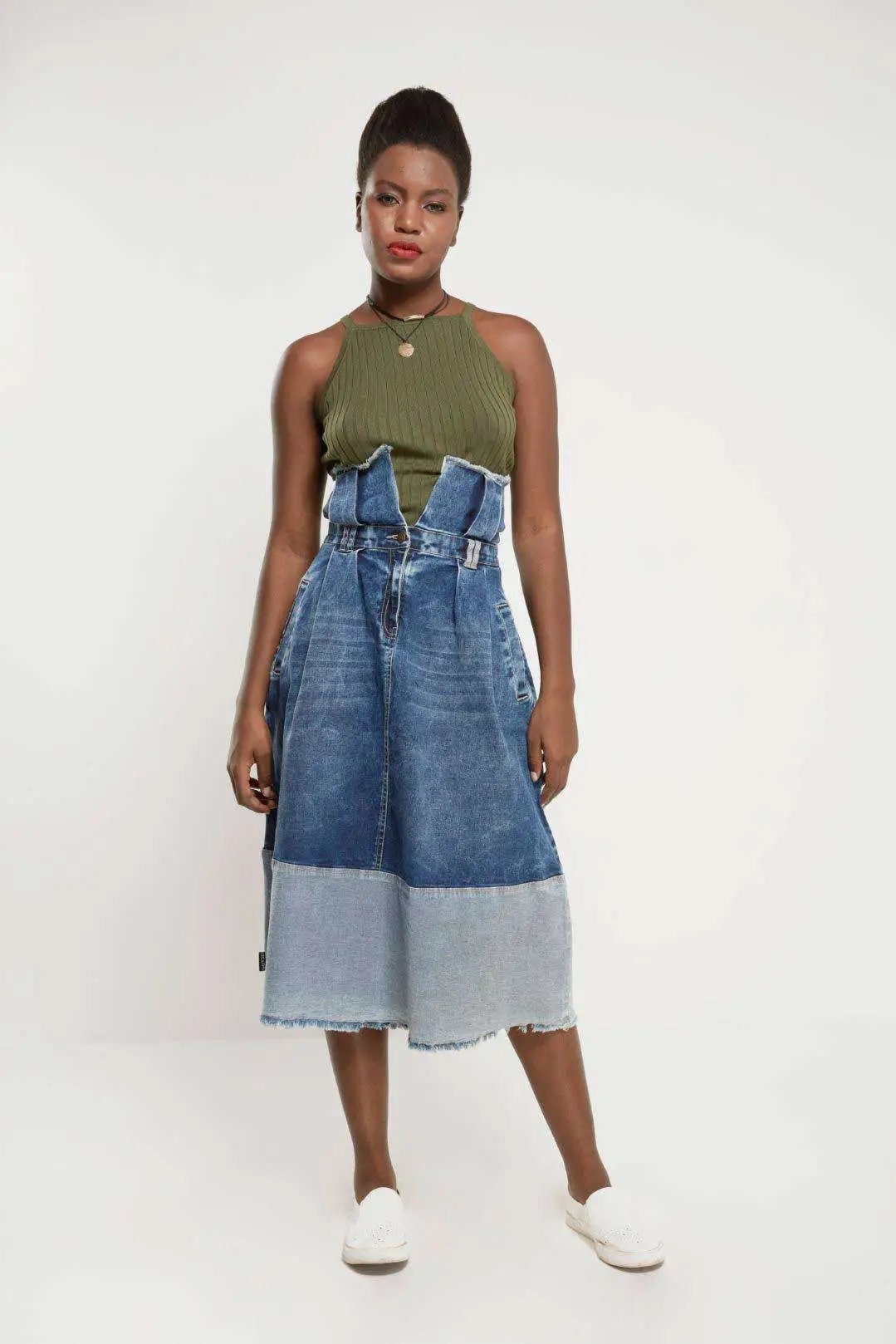 High Waist Denim Skirt